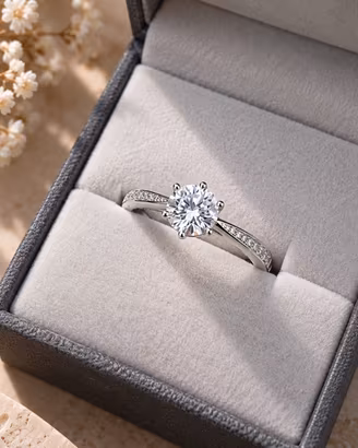 prestigioso anello argento 1 ct moisannite donna