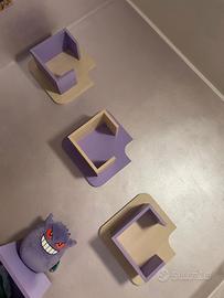 Set arredamento cameretta lilla legno - uomo/donna