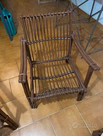 Sedie  tavolo in vimini