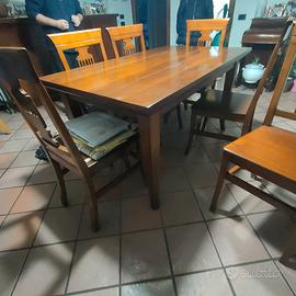 tavolo + 6 sedie in legno
