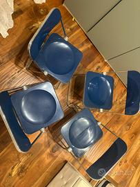 4 sedie plia blu
