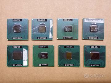 Lotto di 8 Processori vintage Intel per Notebook