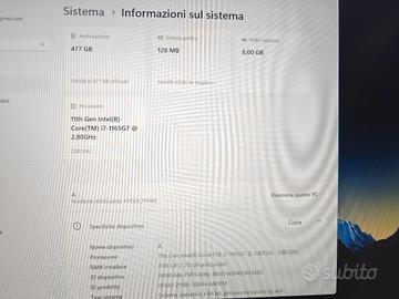  Laptop con Intel Core i7 di 11ª generazione – 8