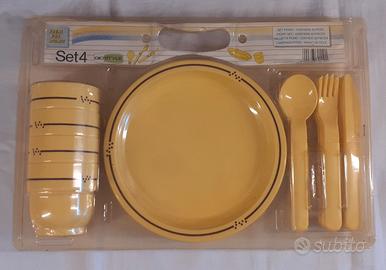 Set 4 Gio'Style mai usato stoviglie picnic camper