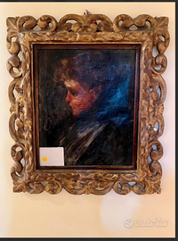 PREGIATOdipintoOLIORitrattoBAMBINOcorniceDORATA900