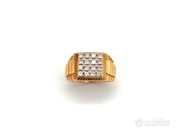 Anello oro giallo e diamanti