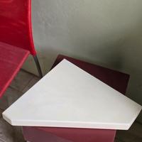 mensola in legno angolare bianca