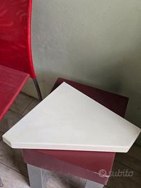 mensola in legno angolare bianca