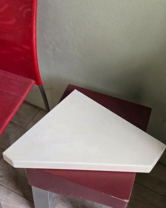 mensola in legno angolare bianca