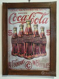 Targa legno Coca Cola retrò
