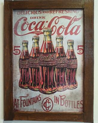 Targa legno Coca Cola retrò