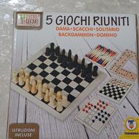 5 giochi riuniti in legno