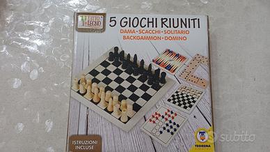 5 giochi riuniti in legno
