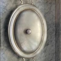 Zuppiera ovale vintage con coperchio Silver Plated