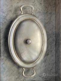 Zuppiera ovale vintage con coperchio Silver Plated