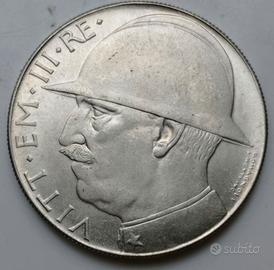 20 LIRE 1928 ELMETTO O CAPPELLONE V. E. III