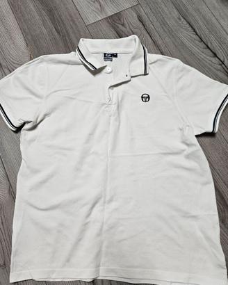 Polo Sergio Tacchini bianca, 100% cotone, taglia M