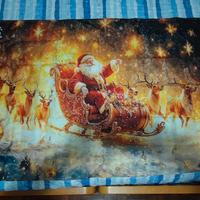 Tovaglia Natale Babbo Natale Renne 140x90 nuova