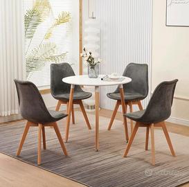 Set 4 sedie moderne grigie stile nordico