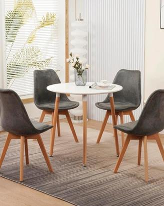 Set 4 sedie moderne grigie stile nordico