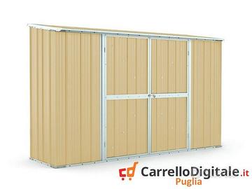 Casetta in lamiera per esterno 307x100cm beige