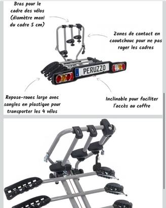 Portabici 4 bici per gancio di traino