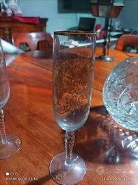 Set di sei flute da Champagne in cristallo co