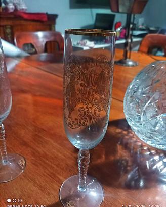 Set di sei flute da Champagne in cristallo co