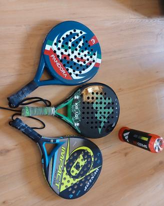 racchette da padel e palline
