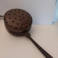 antico scaldino, scaldaletto in rame. 