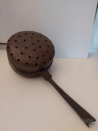 antico scaldino, scaldaletto in rame. 