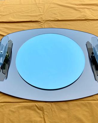 Specchio con applique in vetro di Veca - anni ‘70