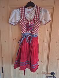 dirndl vestito tirolese per bimba misura 122/128