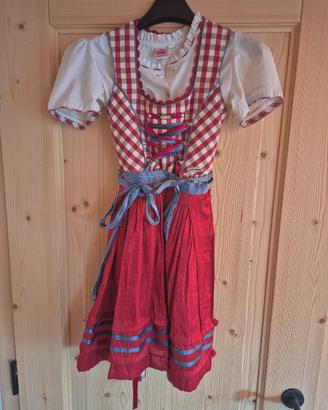 dirndl vestito tirolese per bimba misura 122/128