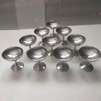 Lotto 10 calici da champagne/cocktails in metallo