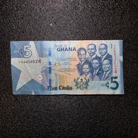 Banconota Ghana Cedis 5 Numismatica Rara blu