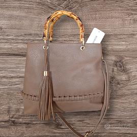 Borsa donna con manici rigidi e tracolla