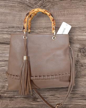 Borsa donna con manici rigidi e tracolla