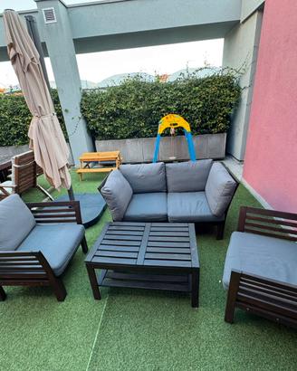 IKEA DIVANO, POLTRONE E TAVOLO DA ESTERNO+CUSCINI
