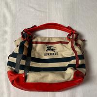 Borsa burberry a mano e fondo in pelle rossa donna