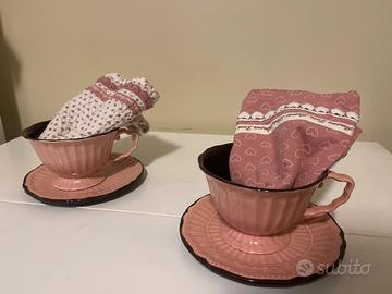 Set Clayre & Eef – Tazze da Latte con Piattini