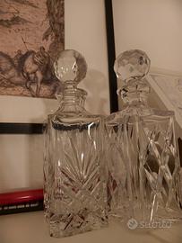 Coppia di Decanter da Liquore in vetro lavorato