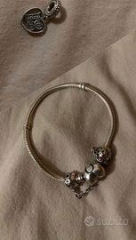 Bracciale Pandora+ chiusura sicurezza+ ciondolo 18