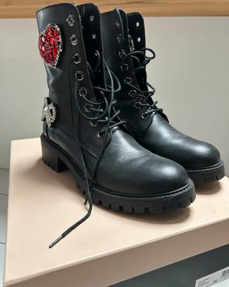 Anfibi Twinset in pelle