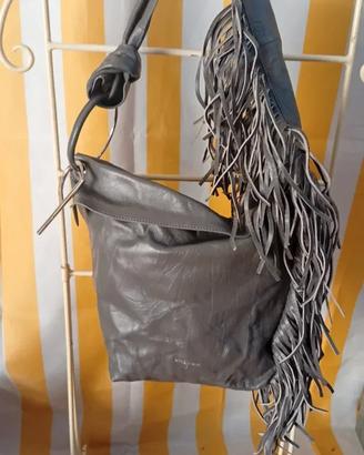 Borsa Patrizia Pepe grigia con frange