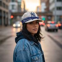 Lady Shakur CapCustom NY Perle & Bandana Blu - Pez