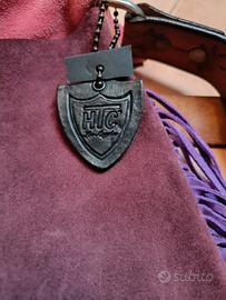 Borsa in pelle scamosciata due colori 