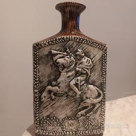 Bottiglia anni 50/60 in ceramica smaltata per coll