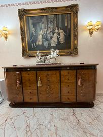Credenza buffet in legno con intarsi e cassetti