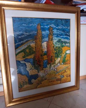 quadro riproduzione i cipressi di van Gogh